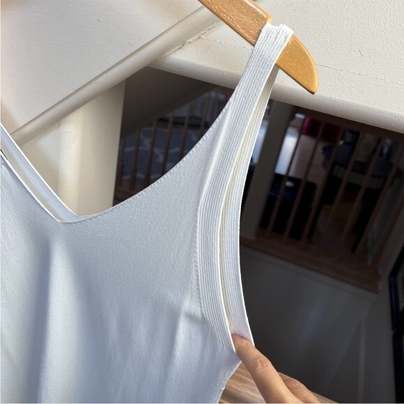 D. Exterior  V Neck Tank Mini Dress in White L NWOT - Picture 7 of 8